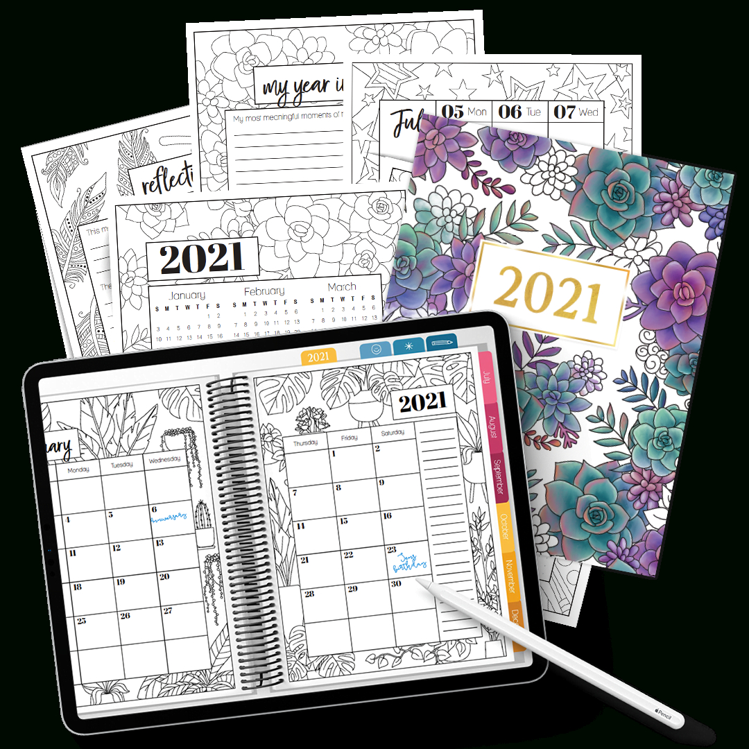 Free 2021 Printable Coloring Calendar - By Sarah Renae Clark