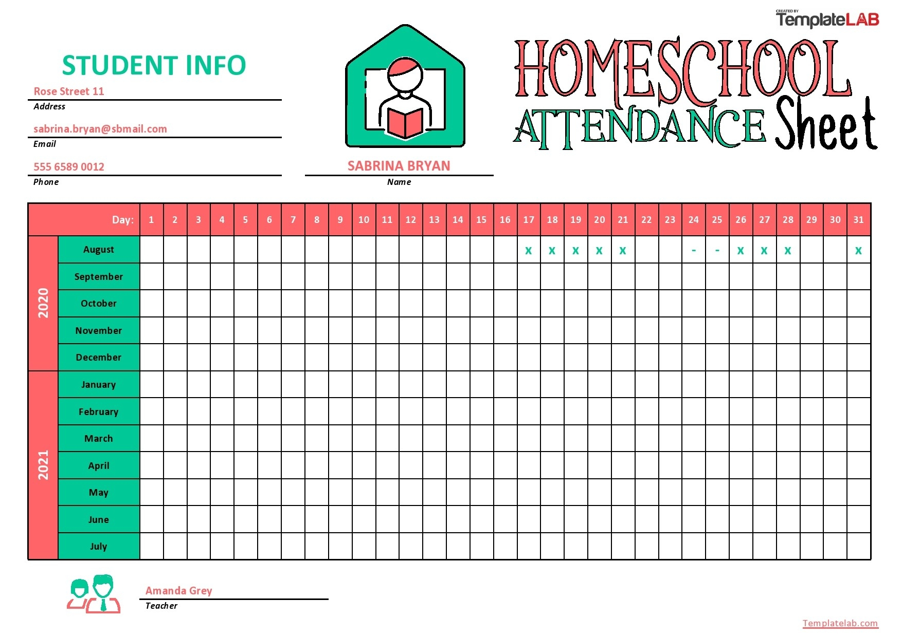 Free Attendance Sheet Pdf 2021 - Template Calendar Design