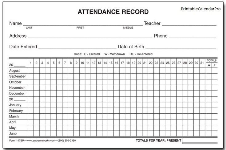 Free Printable Employee Attendance Sheet Pdf, Word, Excel