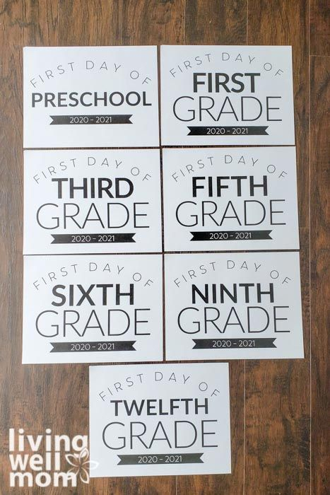 Free Printable First Day Of School Sign For All Grades