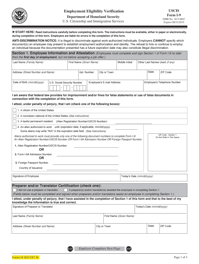 Irs I 9 2021 Form Printable | Calendar Template Printable