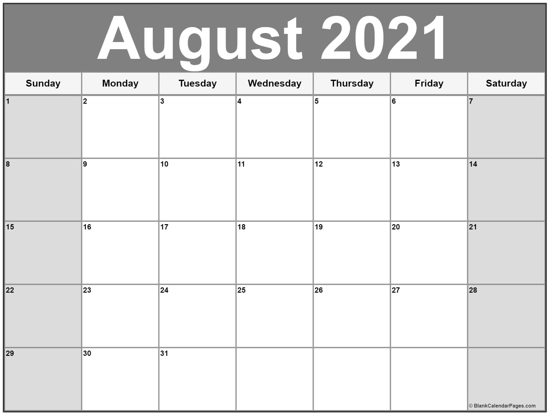 Large Number 2021 Free Calendar | Calendar Printables Free