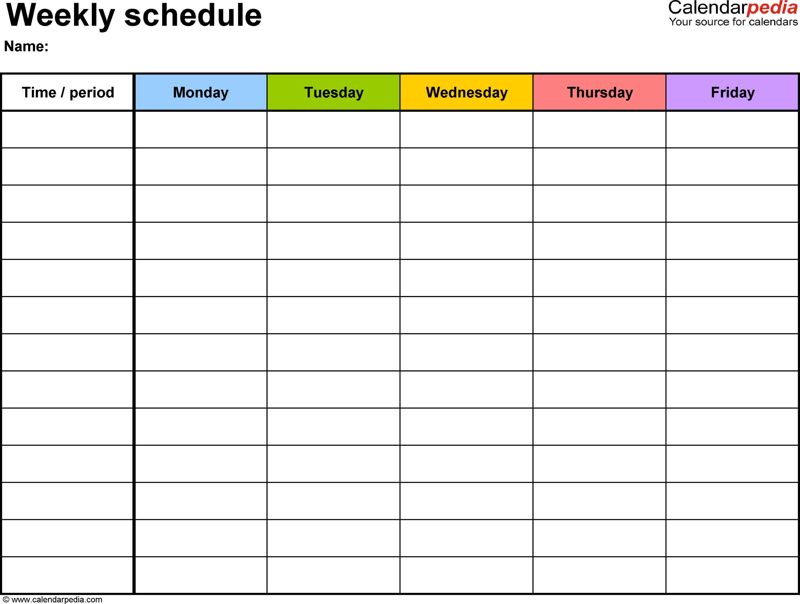 Monday Through Friday Calendar With Times - Calendar Inspiration Design