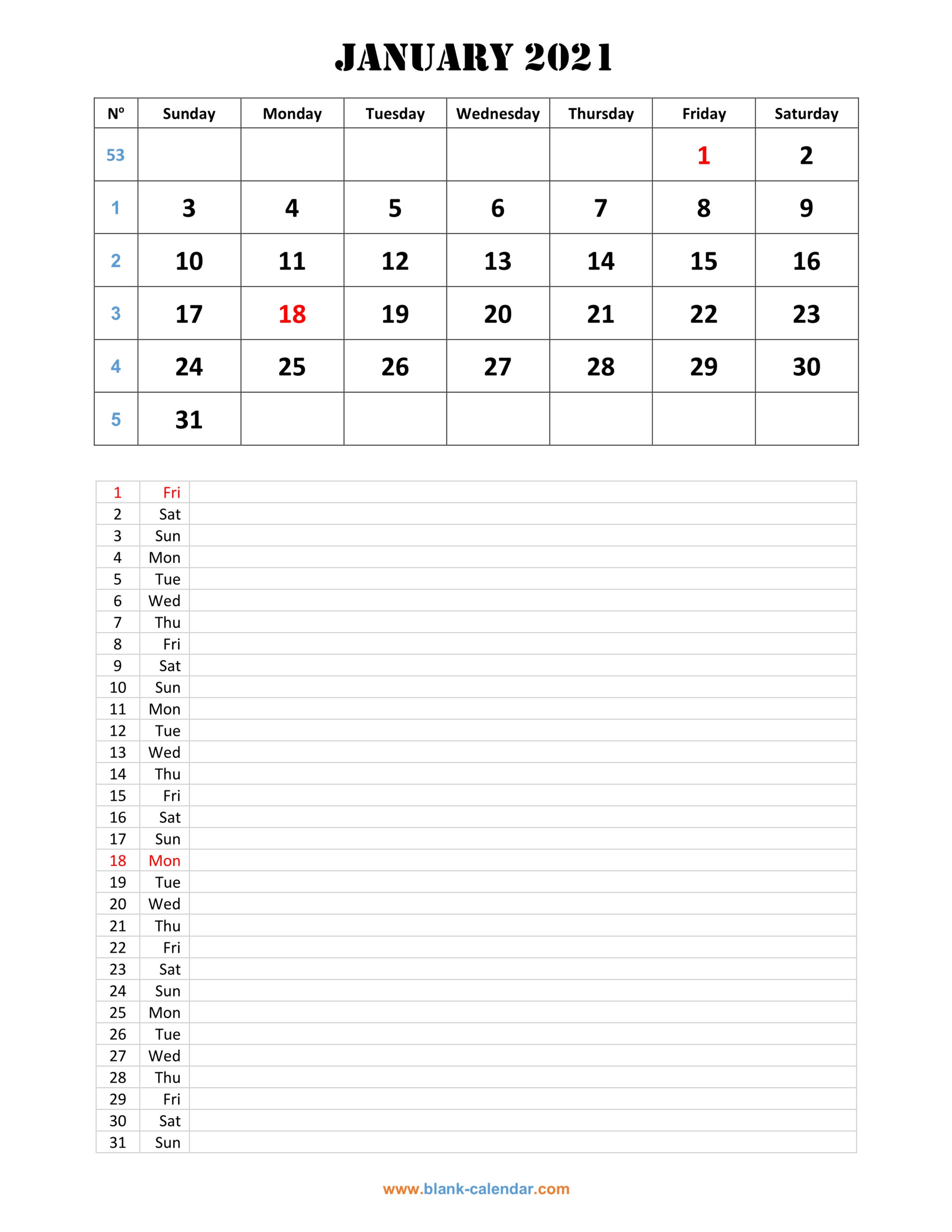 Monthly Calendar 2021 | Free Download, Editable And Printable