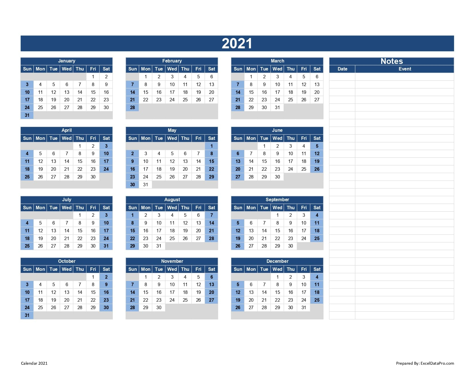 Payroll Calendar 2021 Excel - Printablecalendarsfor2021
