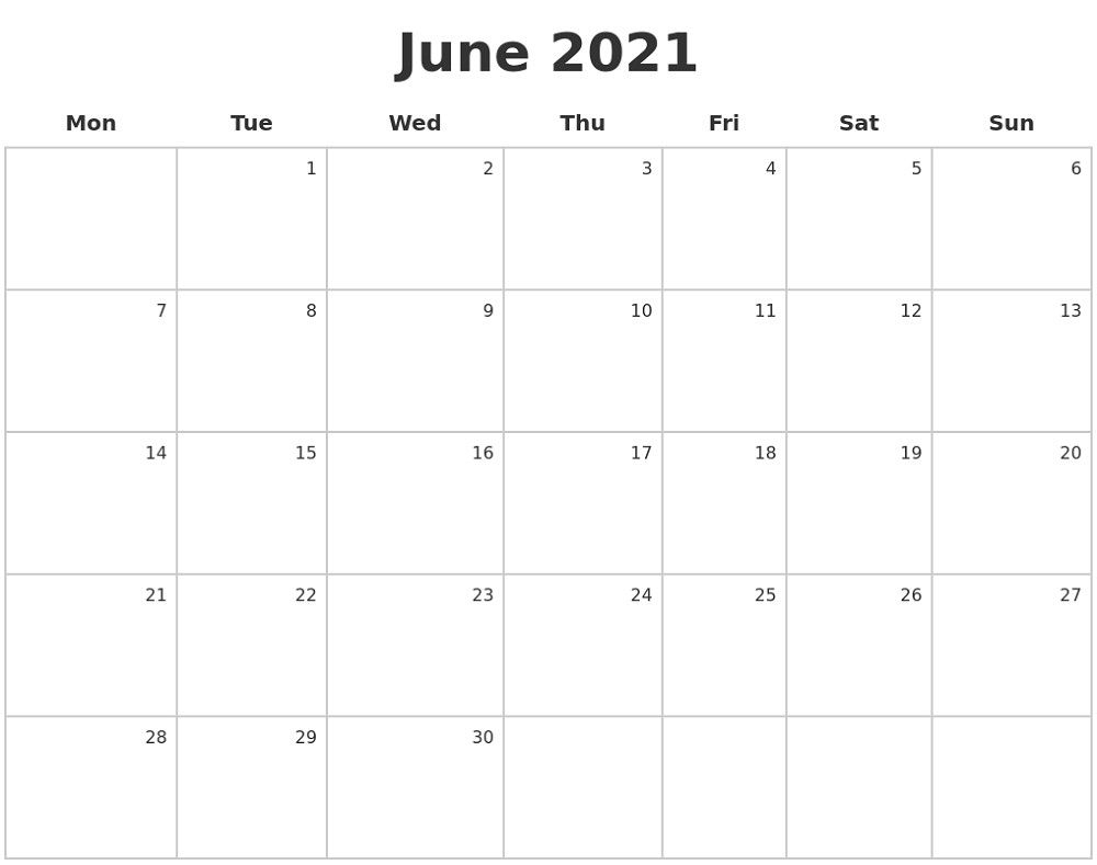 Printable Calendar Monday To Sunday 2021 | Free 2021