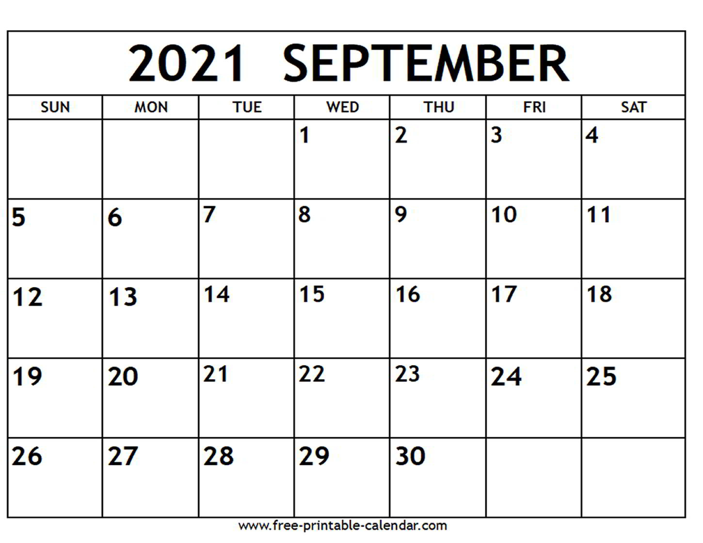 Printable Calendar September 2021 Portrait | Free