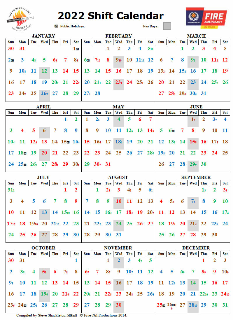 Printable Firefighter Shift Calendar 2015 | Example