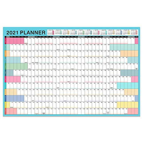 Wall Planner 2021, 2021 Yearly Planner, Wall Calendar 2021