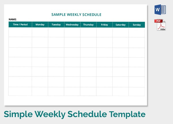 Weekly Work Schedule Template - 9+ Free Word, Excel, Pdf