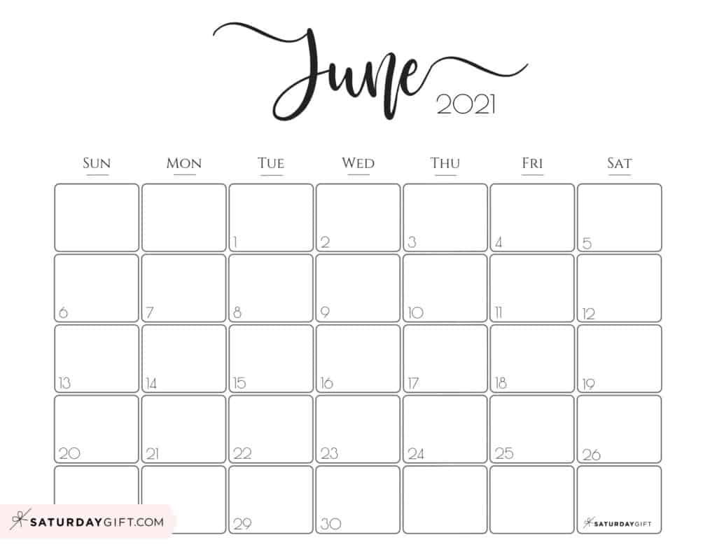 Free Printable Calendar Monday Through Friday For June