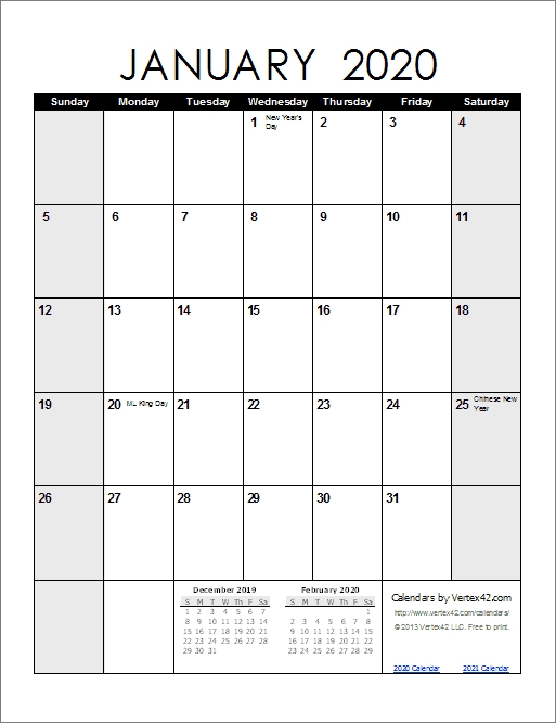 Free Printable Large Square Monthly Calendar Image