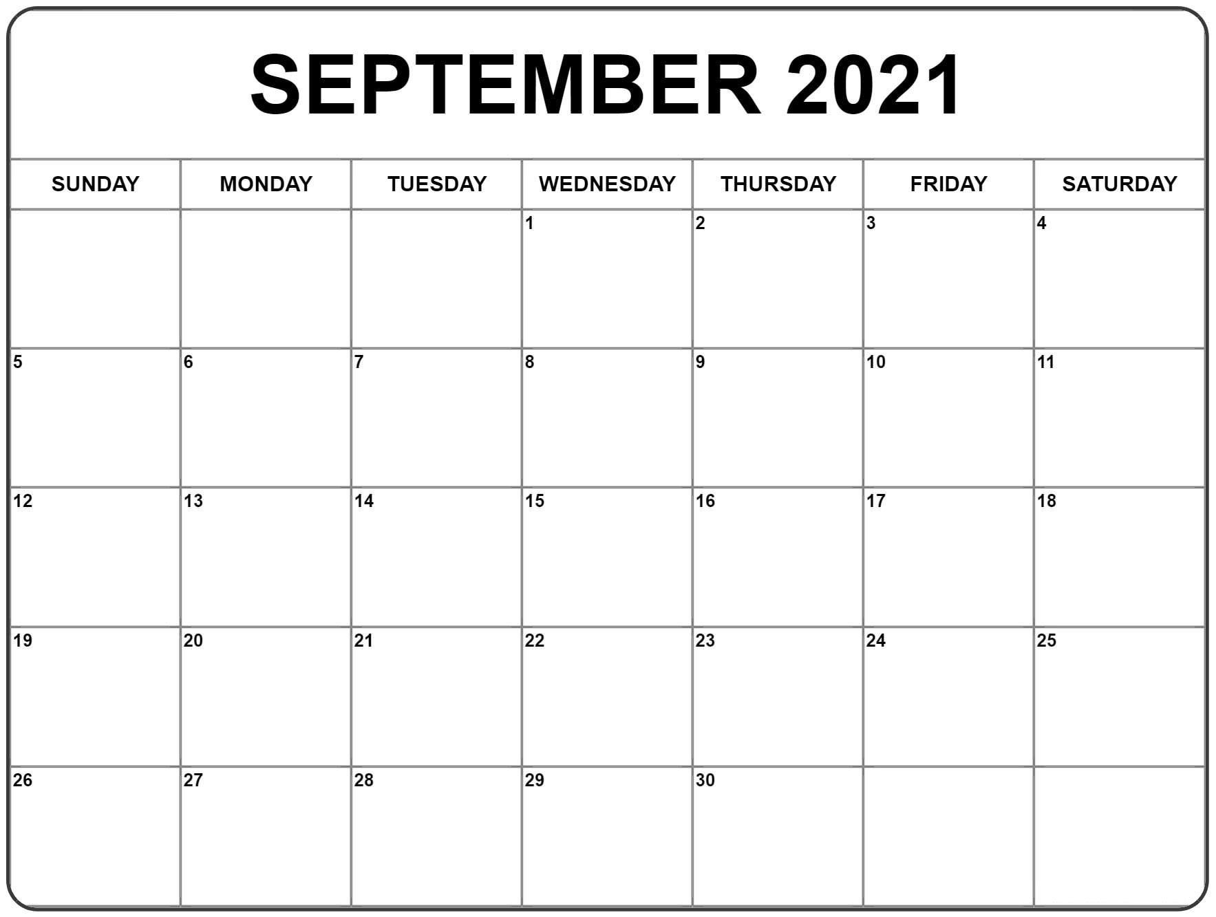 Monthly Calendar 2021 Printable Large | Calendar Template