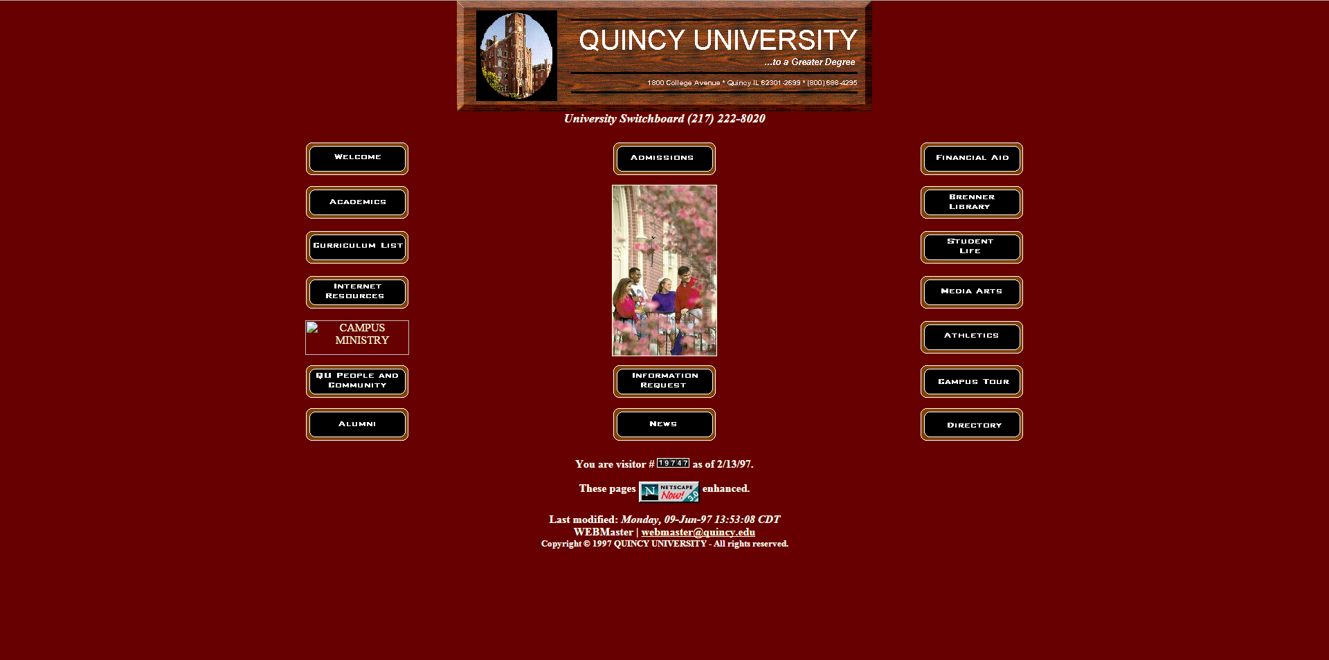 1996 -- Quincy University Launches Its First Website