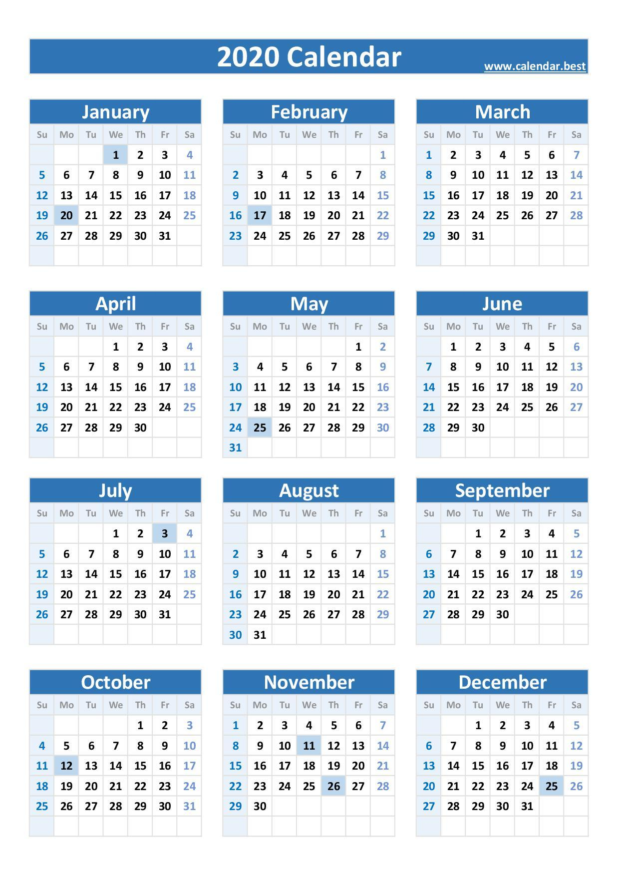 2020 2021 Calendar With Holidays | Printable Calendars 2021