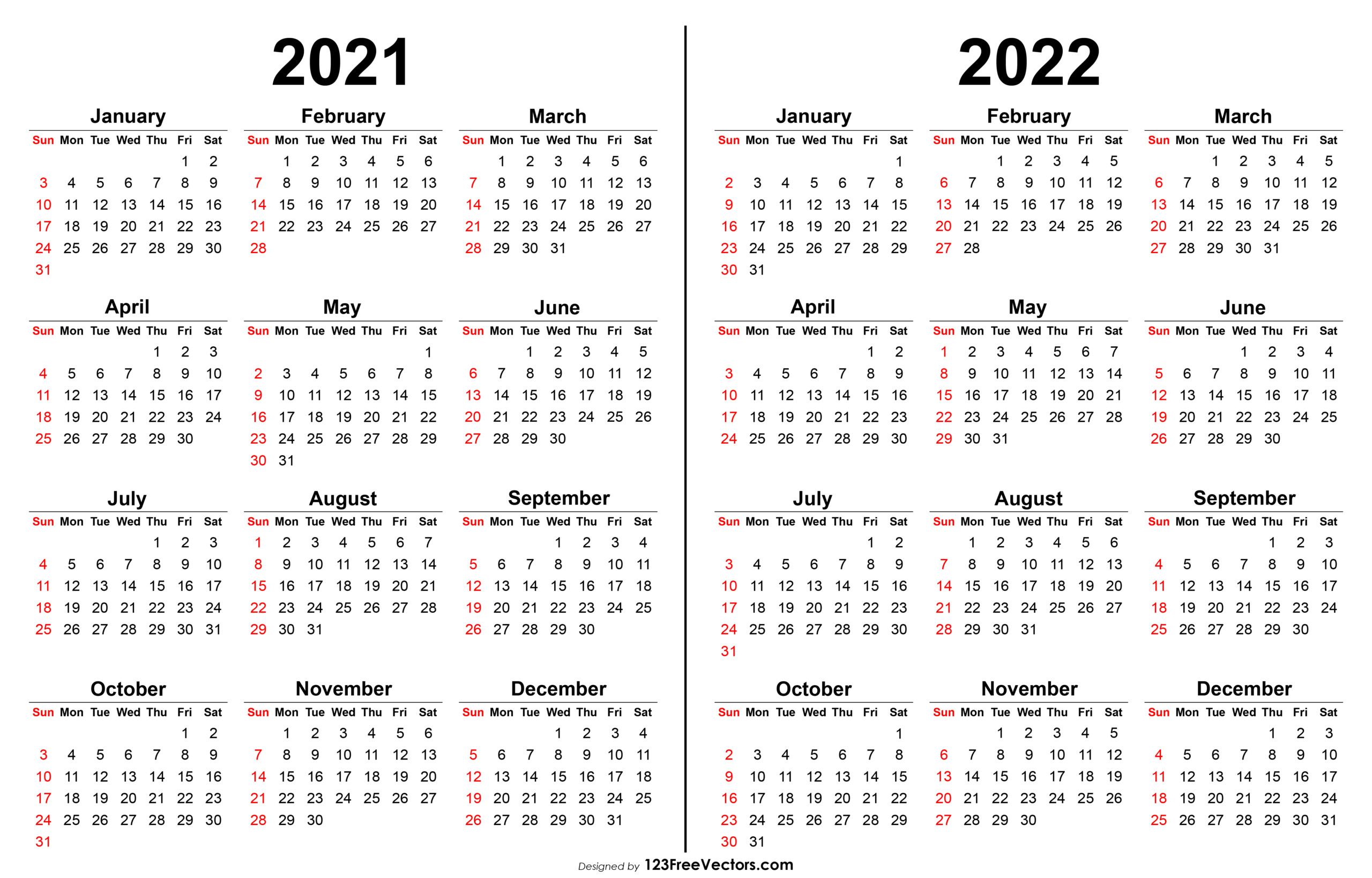 2021 2022 Calendar | Printable Calendars 2021