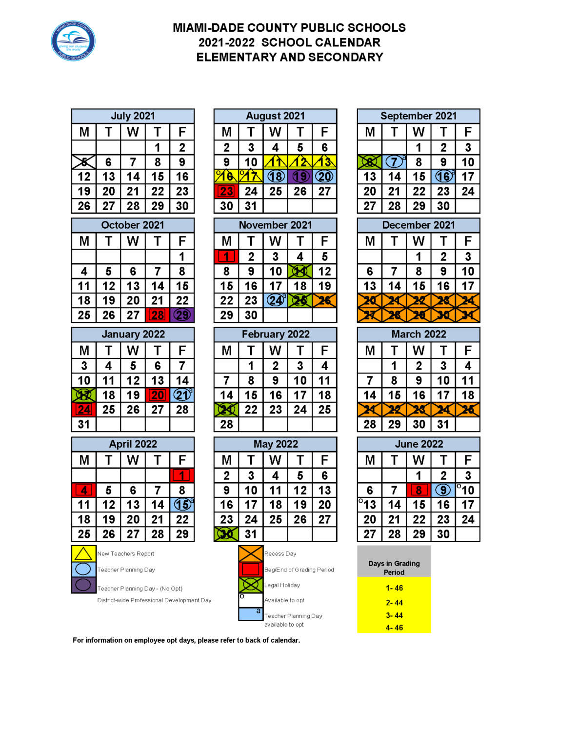 2021-2022 Miami-Dade And Broward School Calendars » Miami