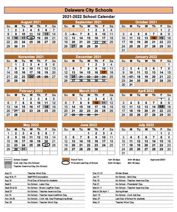 2021-2022 School Calendar / 2021-2022 School Calendar
