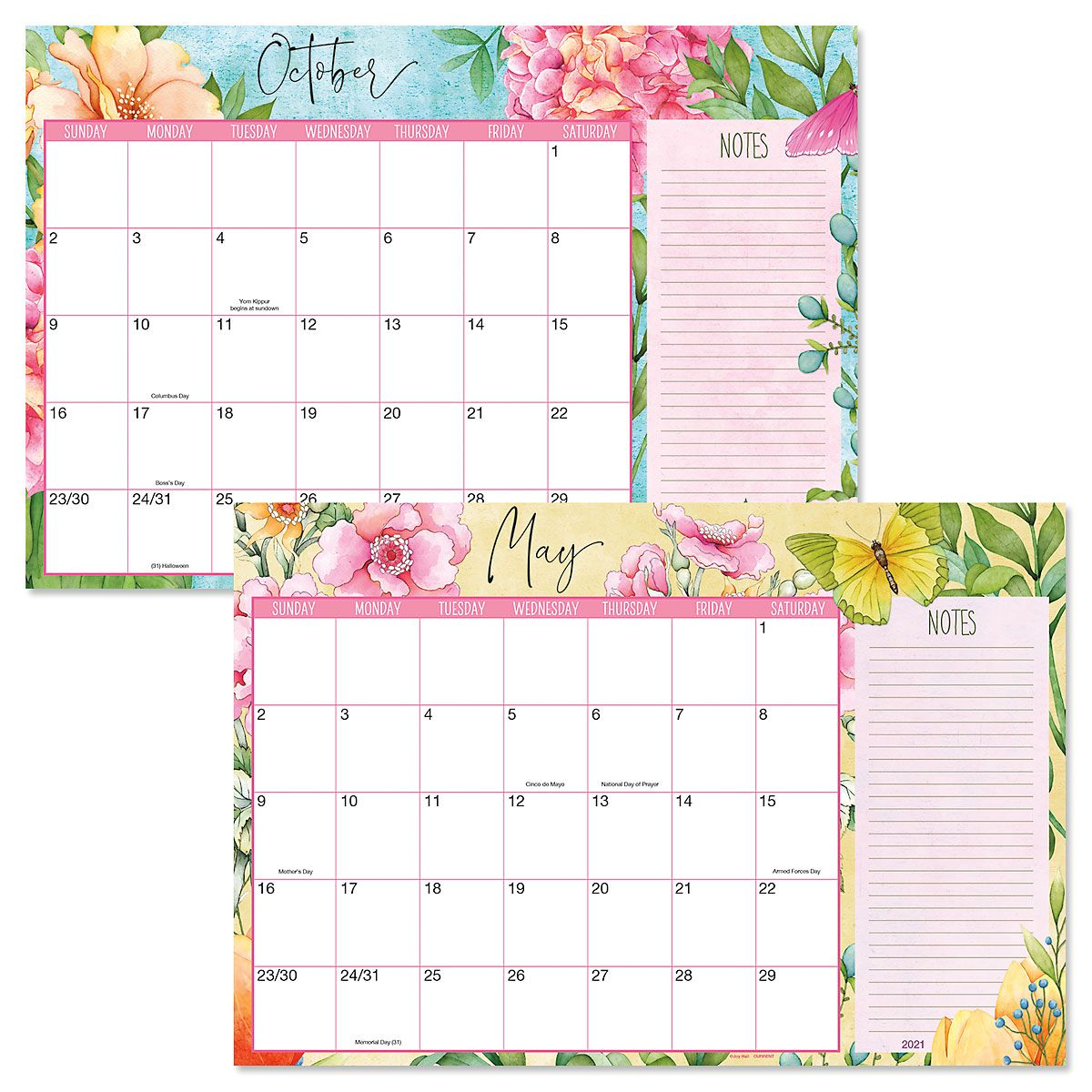 2021-2022 Watercolor Garden Calendar Pad | Current Catalog