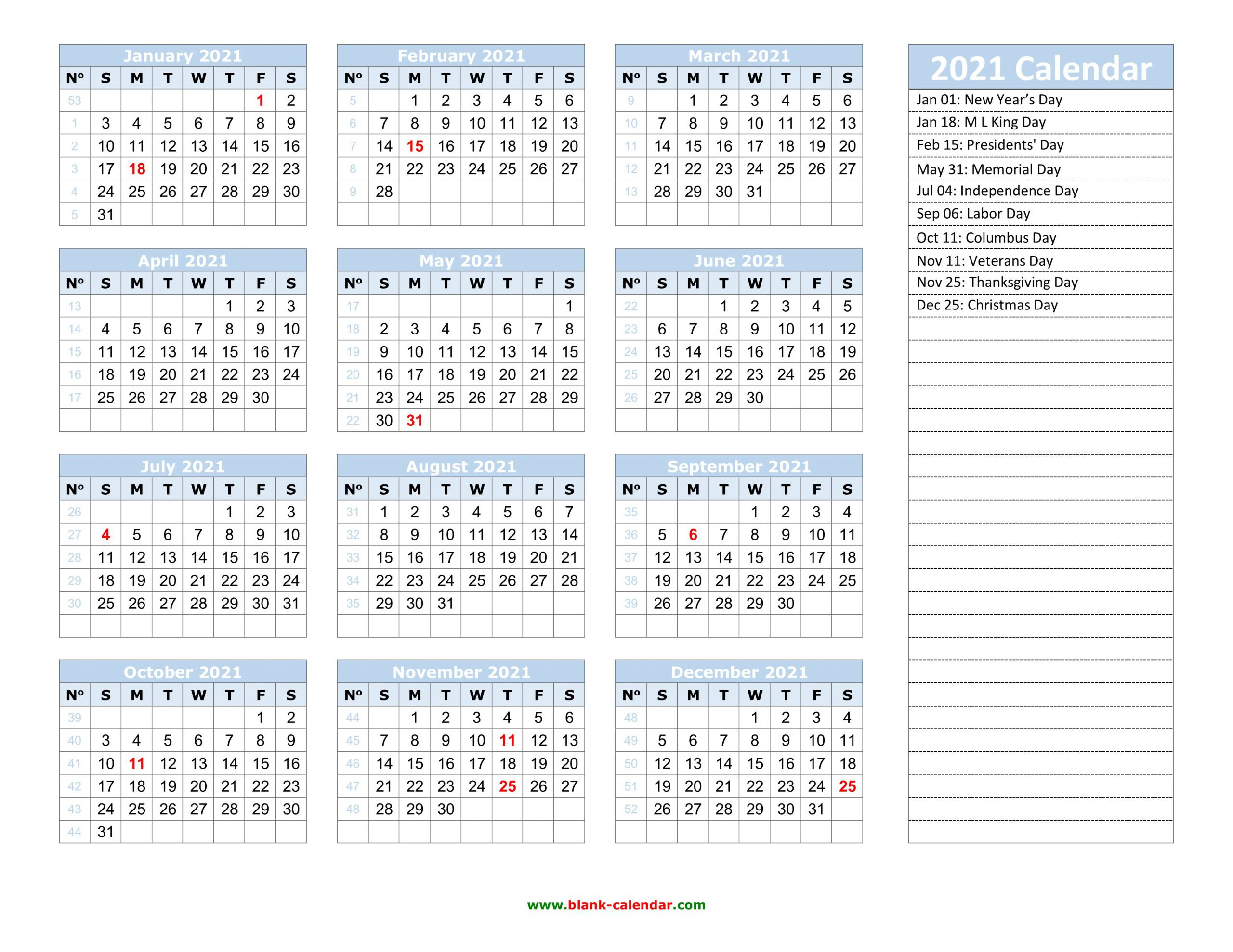 2021 And 2020 Calendar With Holidays Free | Printable