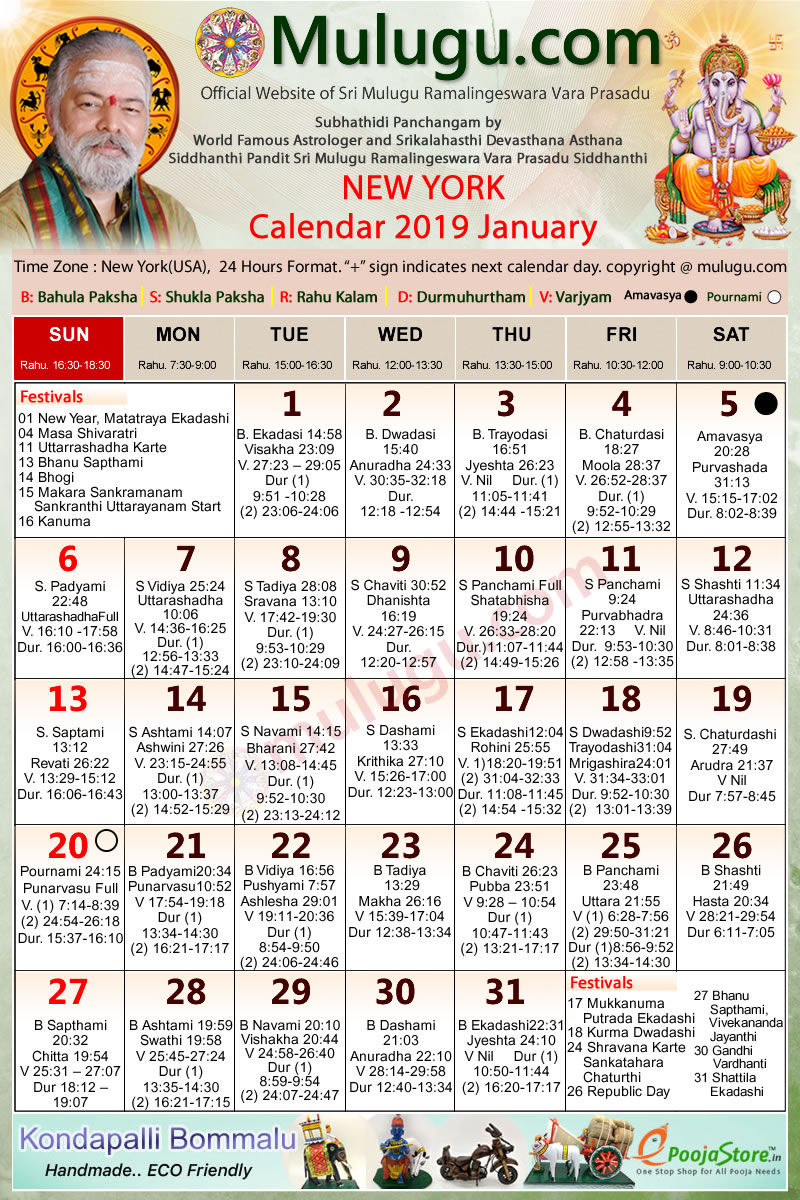 2021 New York Telugu Calendar | Calendar 2021