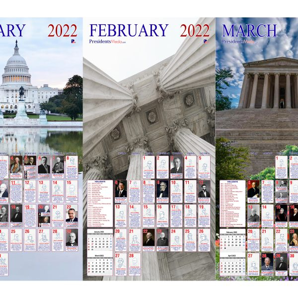2022 Big Wall Calendar - Special Whitehouse Presidents