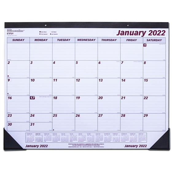 2022 Brownline C1731 Desk Pad Calendar 17 X 22&quot; January