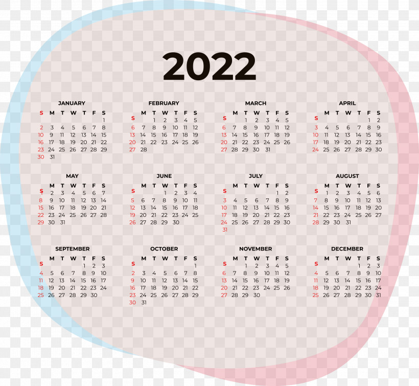 2022 Calendar 2022 Printable Yearly Calendar Printable