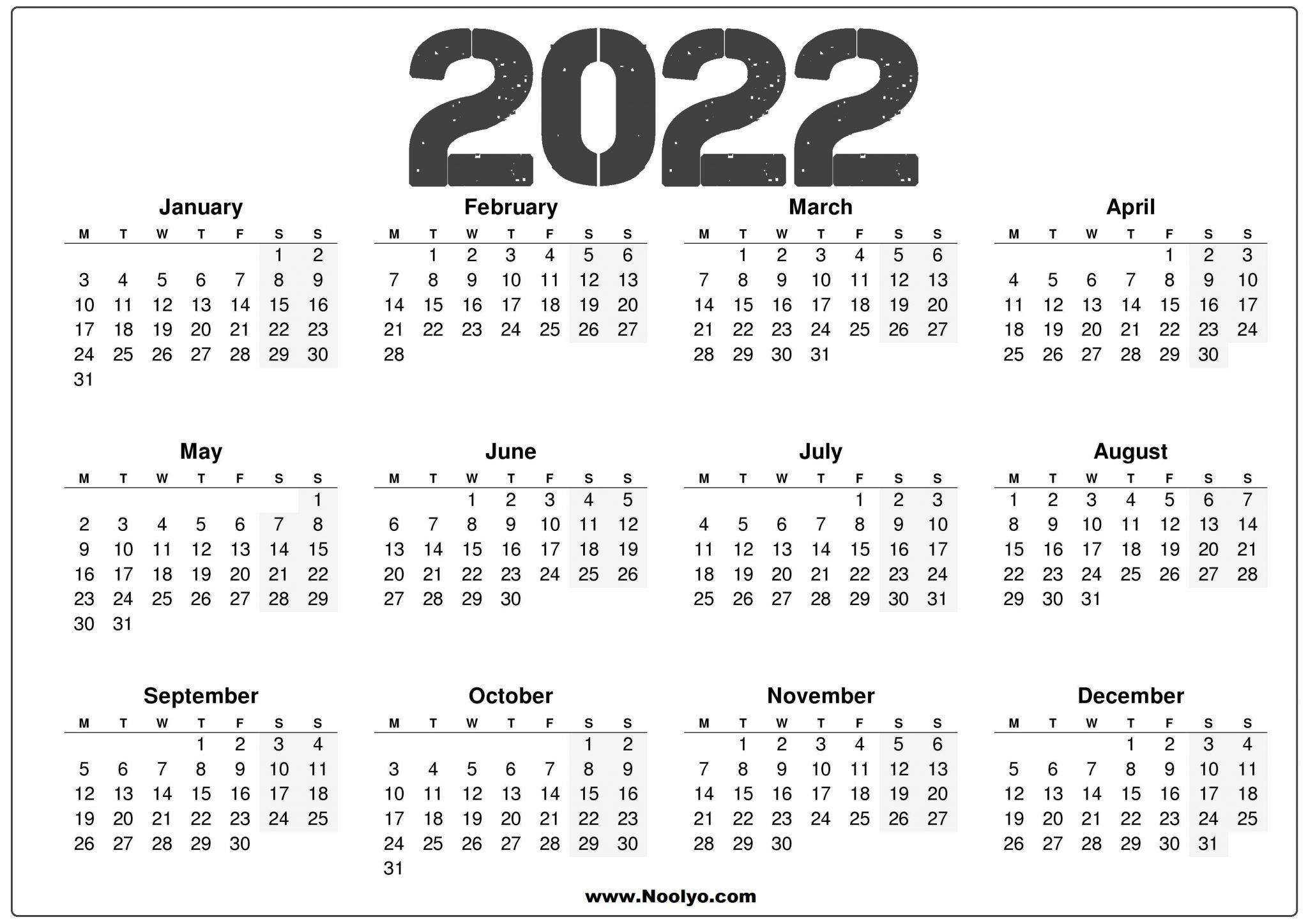 2022 Calendar Au Printable Free - Noolyo