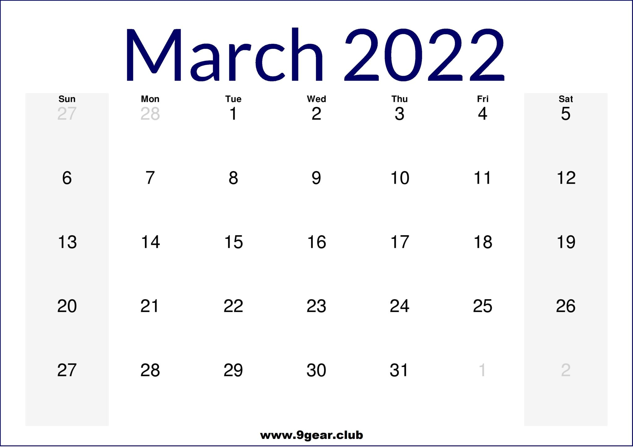 2022 January February March Calendars Printable