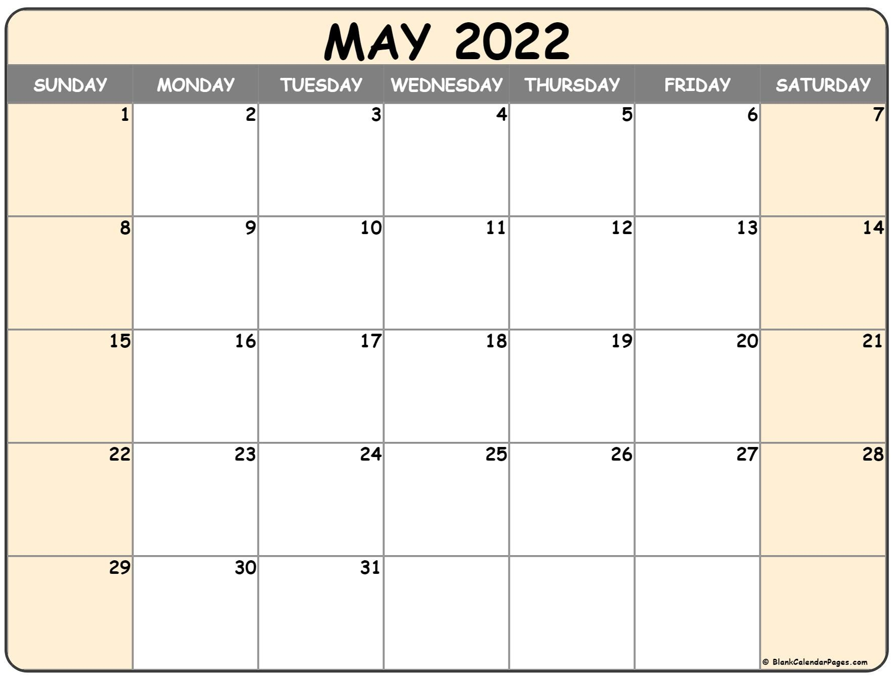 2022 Monthly Printable Calendar With Holidays | Get Free