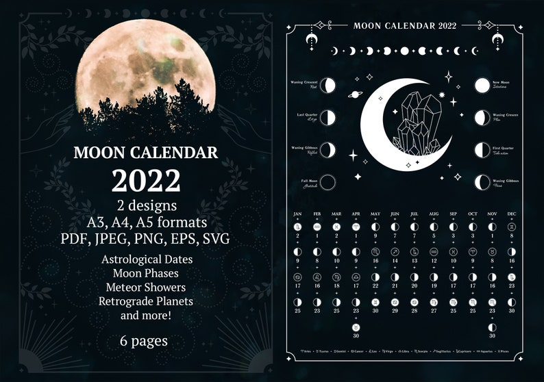 2022 Moon Calendar Lunar Calendar 2022 Pdf Astrology Guide