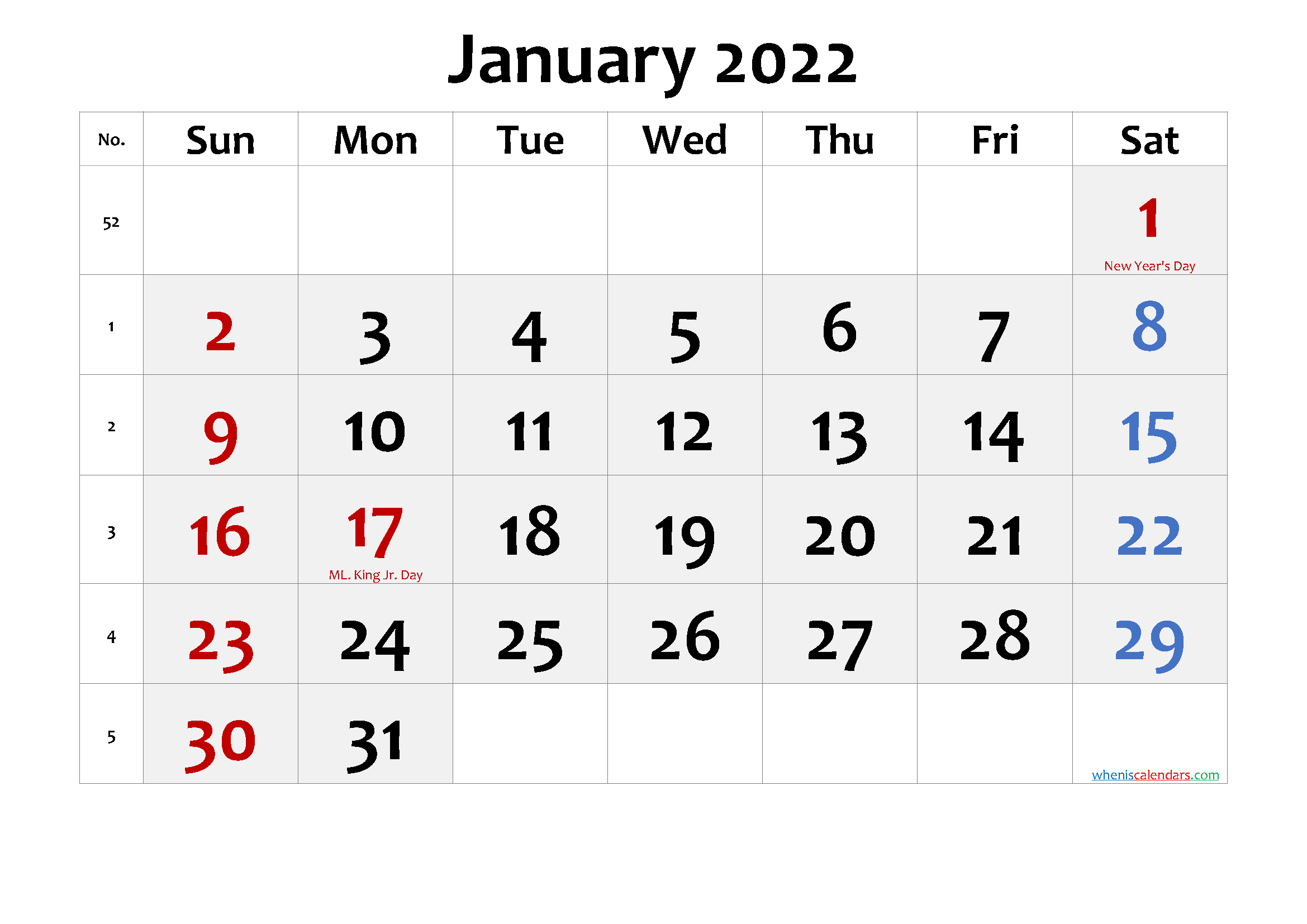 2022 Printable Monthly Calendars With Holidays | Free