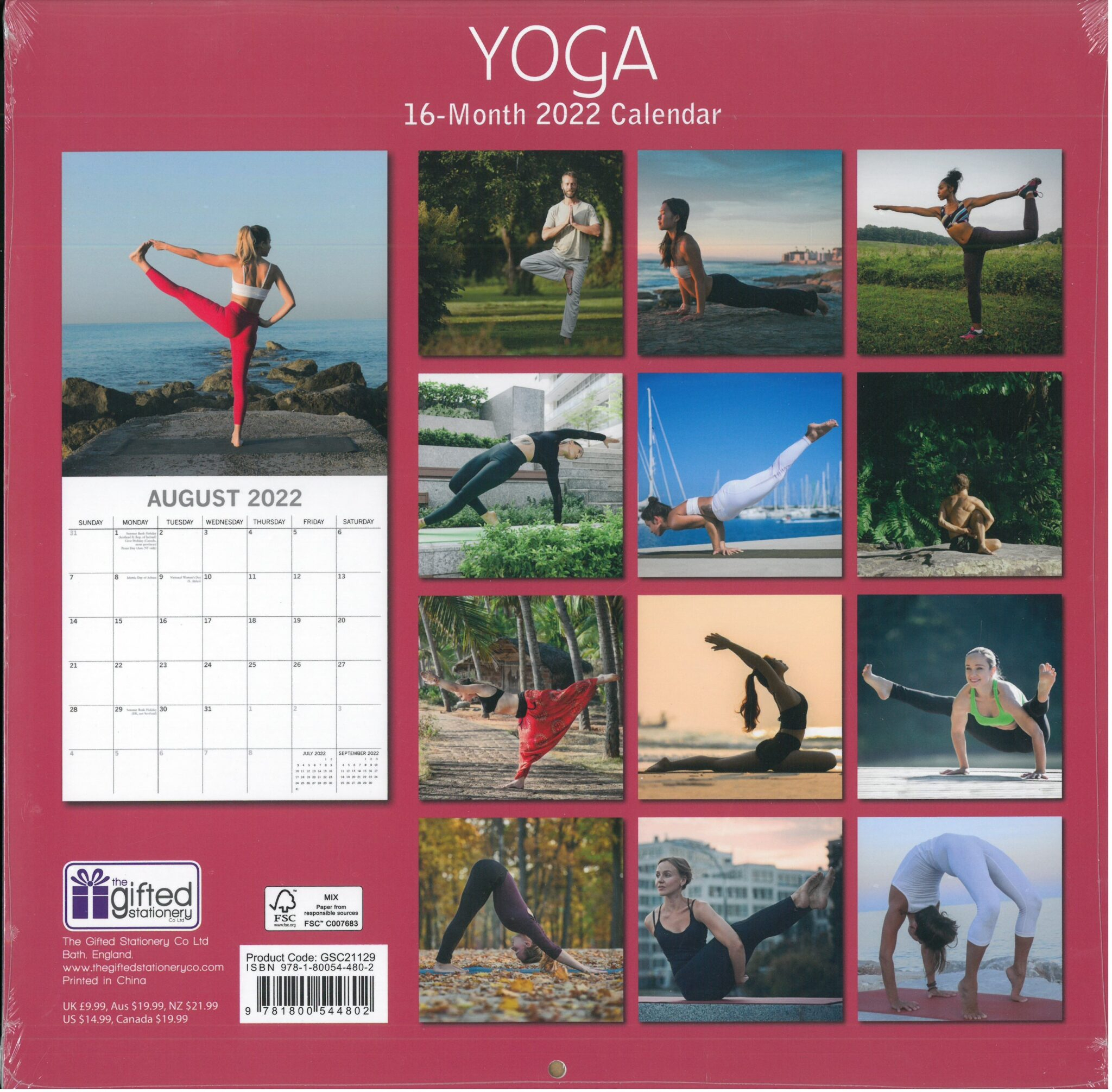 2022 Wall Calendar Yoga - Browns Bay Paper Power