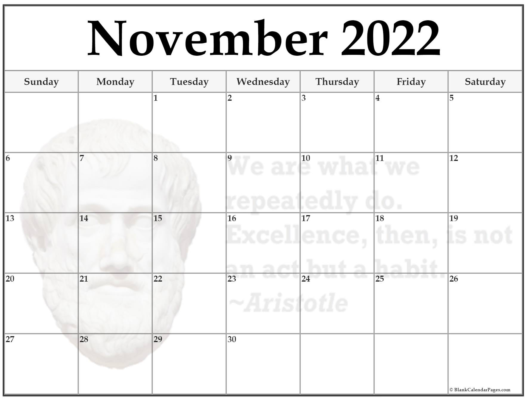 24+ November 2022 Quote Calendars