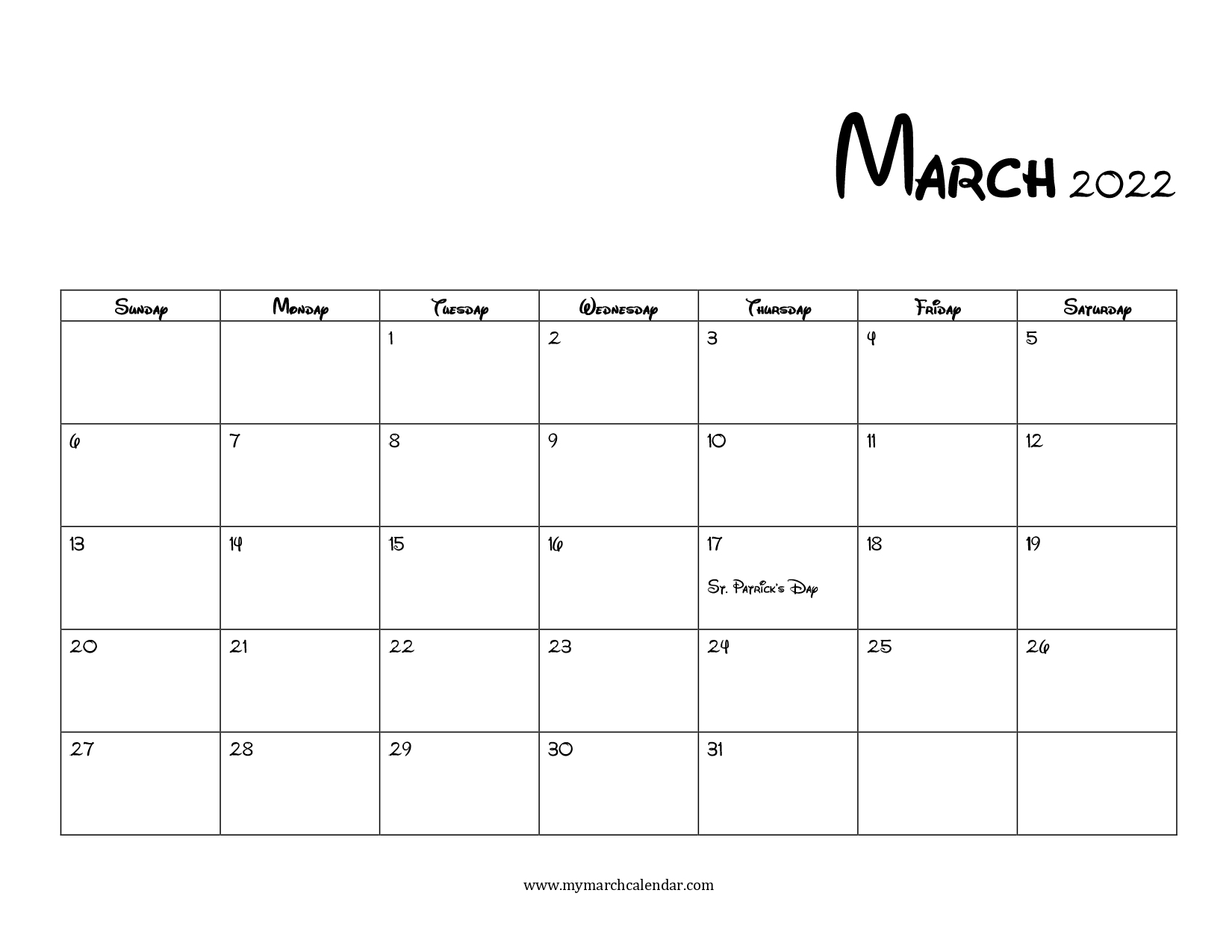 30+ March 2022 Calendar, March 2022 Blank Calendar
