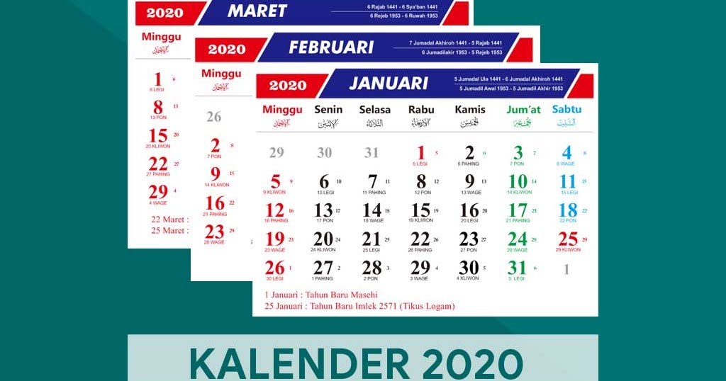 38+ Template Kalender Jawa 2020 Cdr