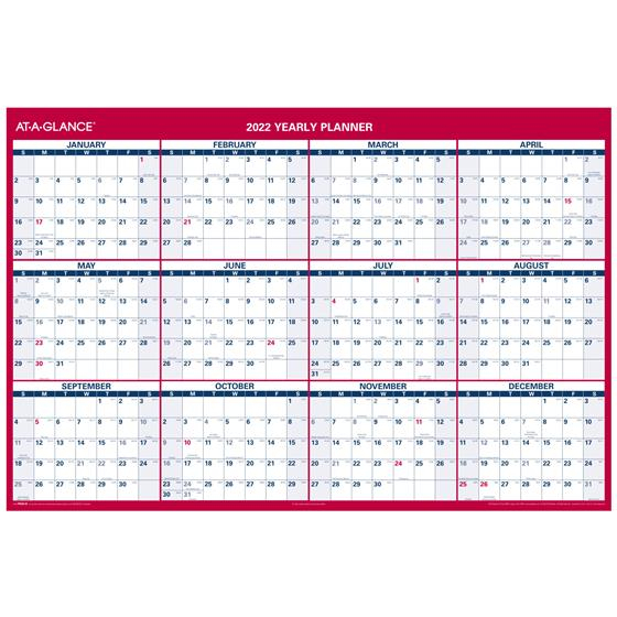 At-A-Glance 2022 Yearly Planner Pm26-28, Dry Erase Wall
