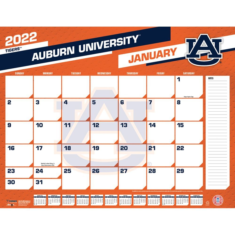 Auburn Tigers 2022 Desk Pad Calendar - Calendars &amp; Checks