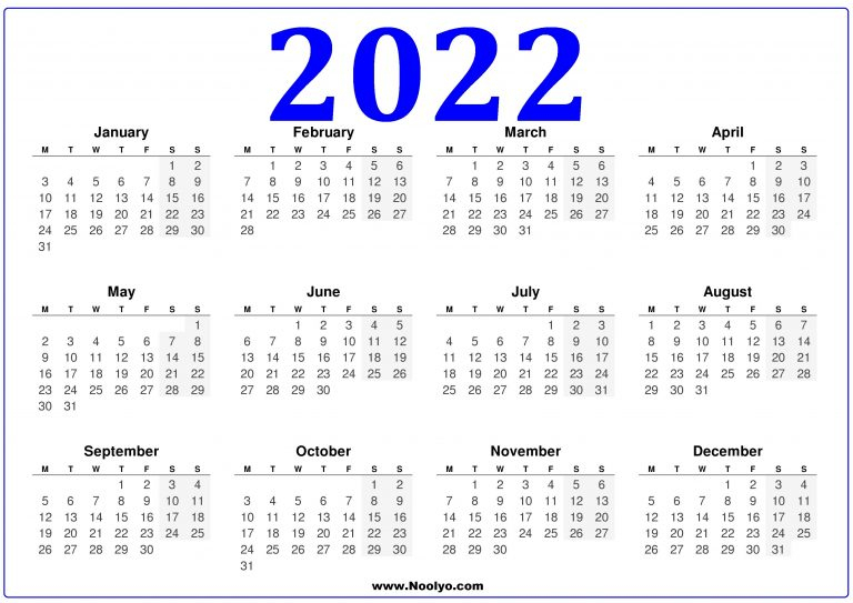 Australia 2022 Calendar Printable Free - Noolyo