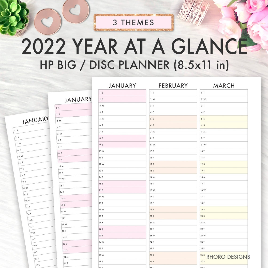 Big Happy Planner Printable Insert 2022 Year At A Glance