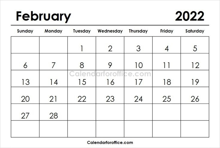 Blank February 2022 Calendar Images | Calendar Template