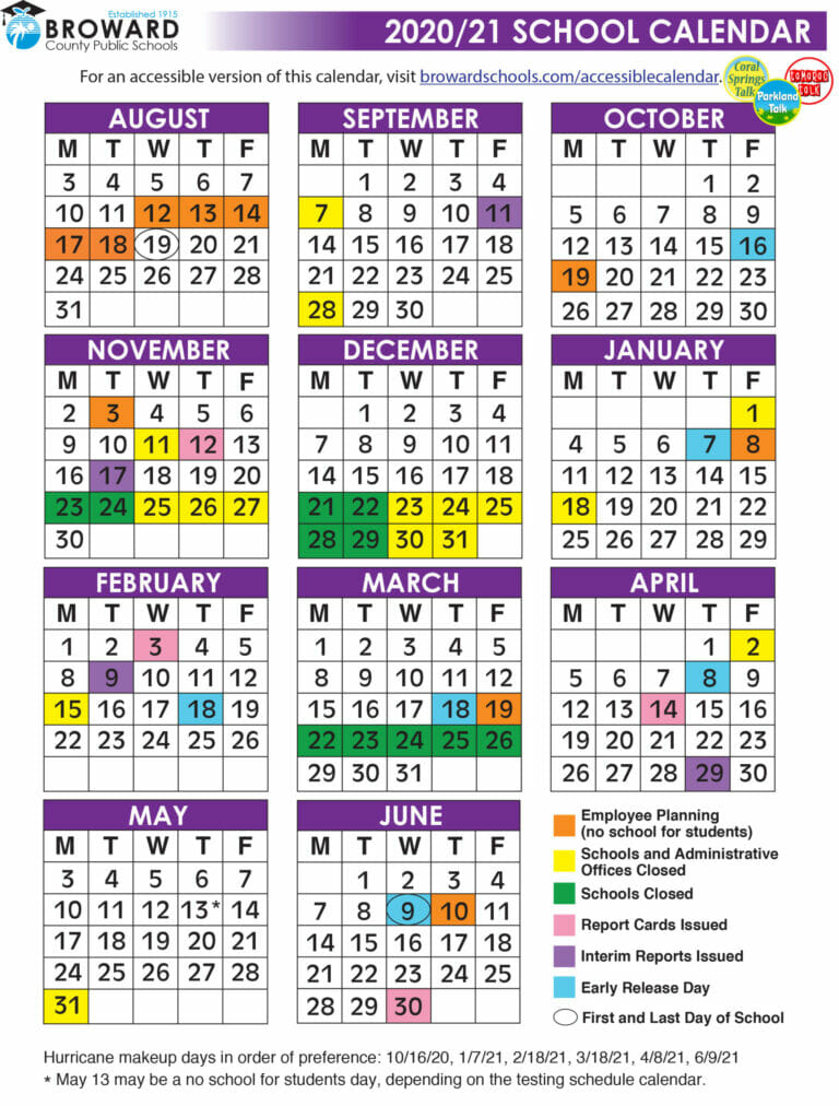 Broward County School Calendar 2021- 2022 | Important Update