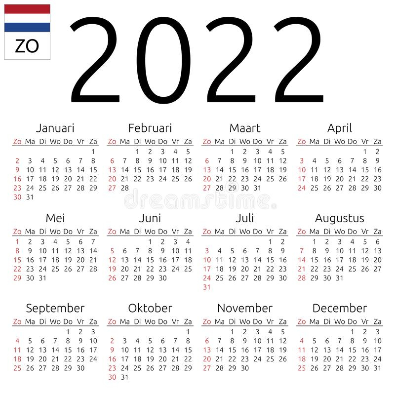 Calendar 2022, Arabic, Monday Stock Vector - Illustration