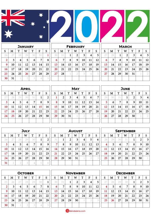 Calendar 2022 Printable Australia In 2021 | Calendar Uk