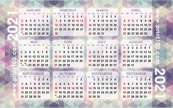 Calendar Card | Calendar Printing | Handy Tiny Calendar