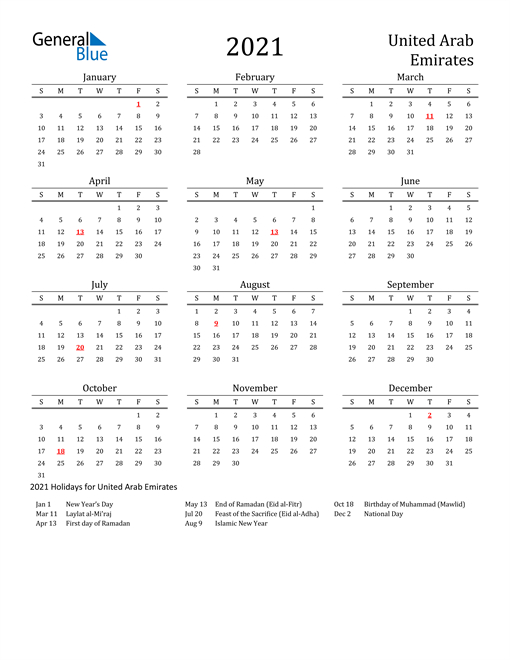 Calendar For 2021 With Holidays And Ramadan - 2021 Morocco