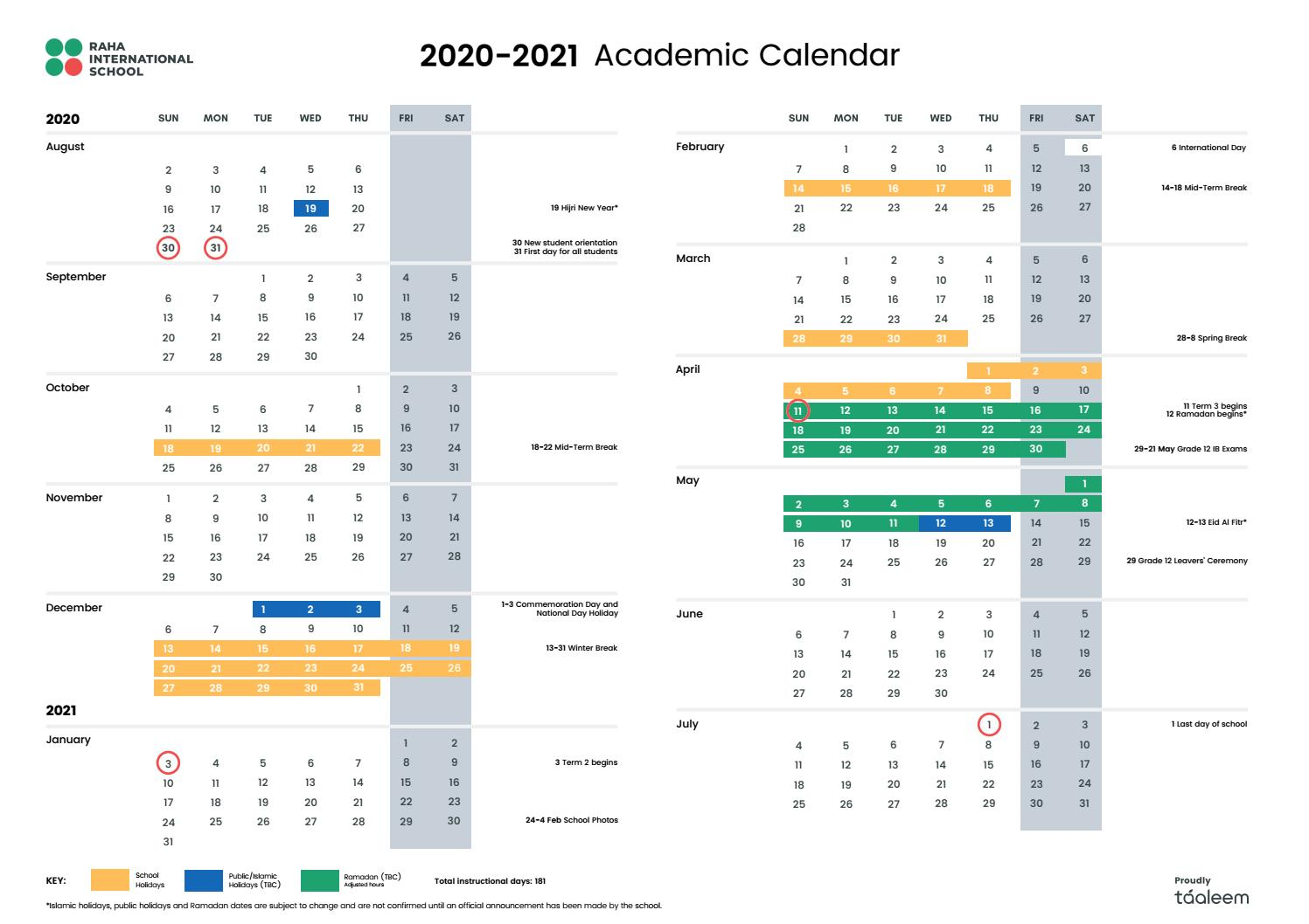Calendar For 2021 With Holidays And Ramadan / Ramadan