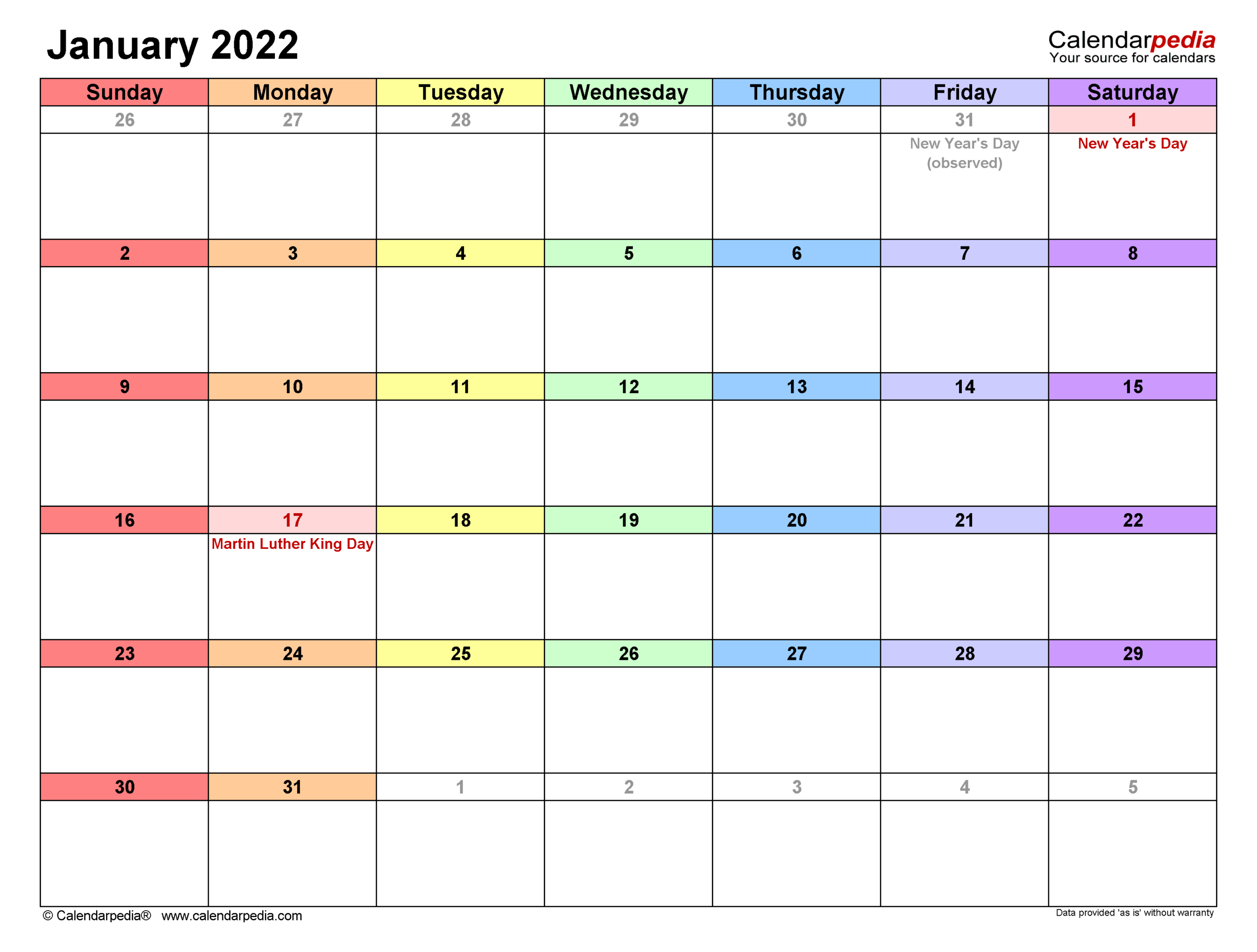 Calendar January Week 3 14-20 2022 Template With Work