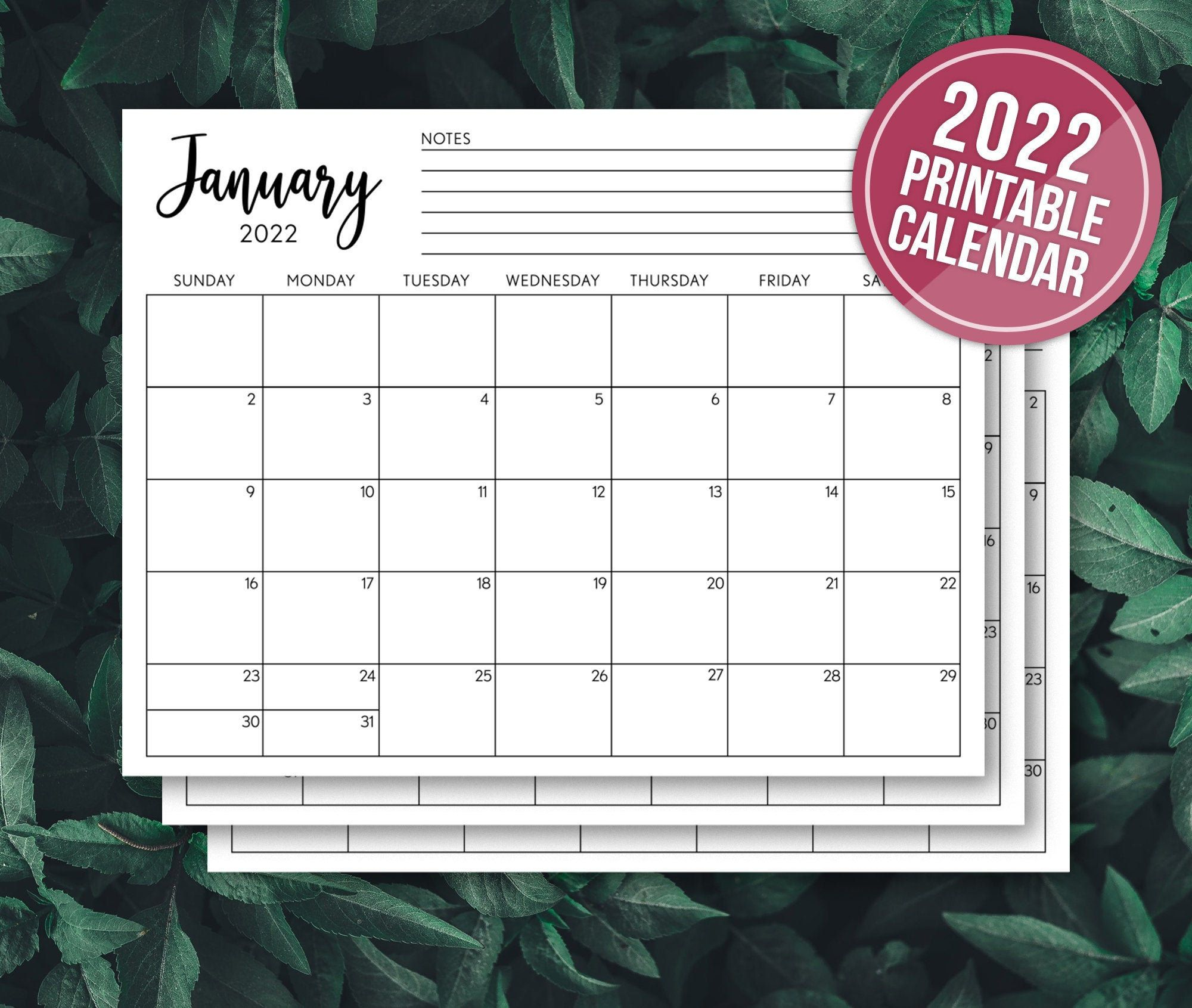 Calendar Refills 2022 | January Calendar 2022